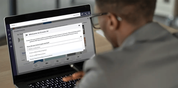 training admin using AI course creator